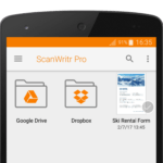 Screenshot of the new version of mobile scanner ScanWritr